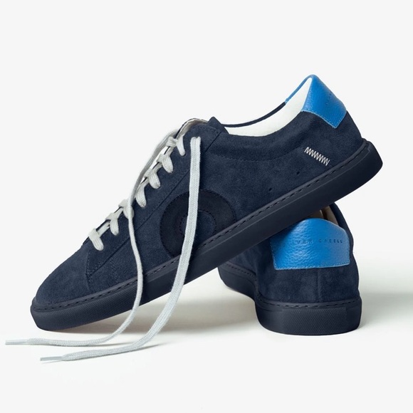 Oliver Cabell || Low 1 Marine Suede Low Top Sneakers Navy Blue 40 - Picture 11 of 11